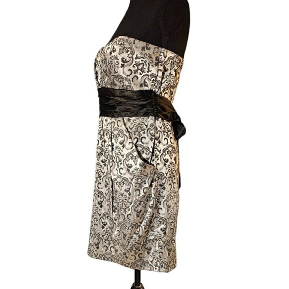 Speechless Juniors Strapless Metallic Gray Black Dance Prom Party Dress, Size 11 - Picture 5 of 10